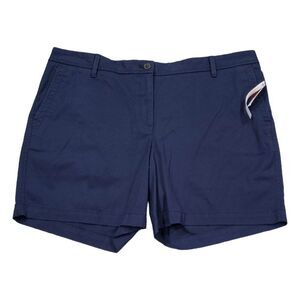 Talbots Relaxed Chino Shorts 6” Women's Size 16P Petite Supersoft Navy Blue